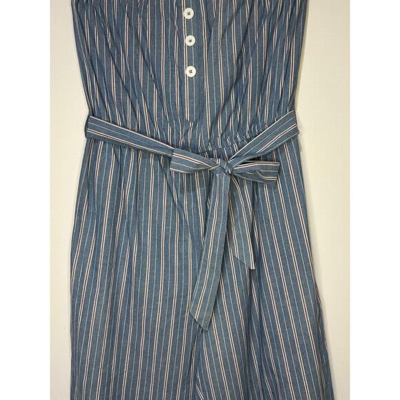 Lumiere Red, White & Blue Jumpsuit Size Large New w/ Tags Belted Waist - Picture 4 of 12